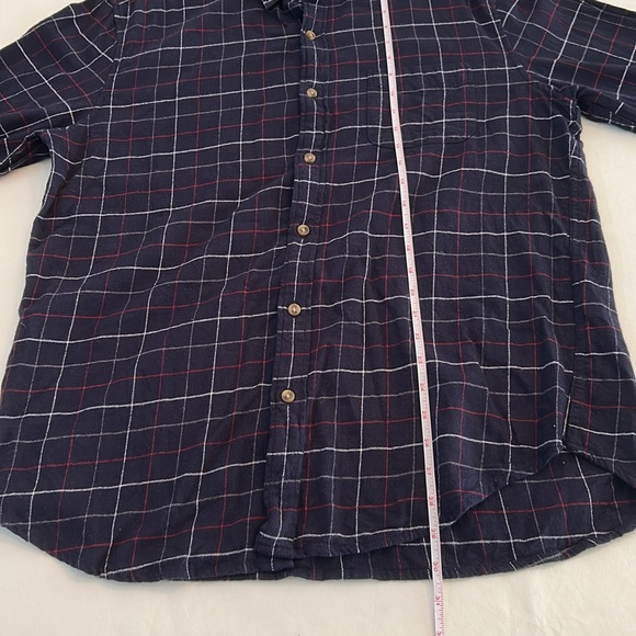 J. Crew Men's Classic Flannel Navy Plaid Shirt - Picture 7 of 8